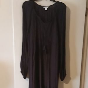Long Black Dress Long Sleeve (Brand New) MID LENGTH VERY COMFORTABLE COTTON